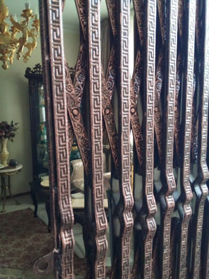 درب آکاردئونی طرح دار با تسمه نقش دار مدل دوبل پرچ مخفی ۳لایه